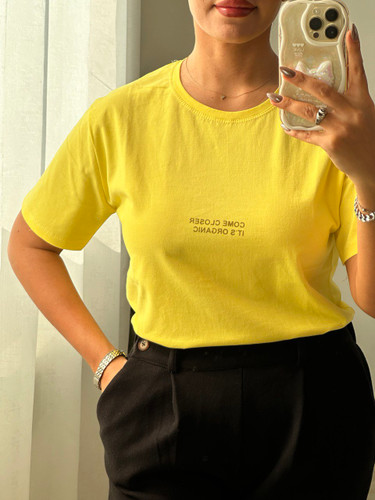 تیشرت ساده رنگی زرد