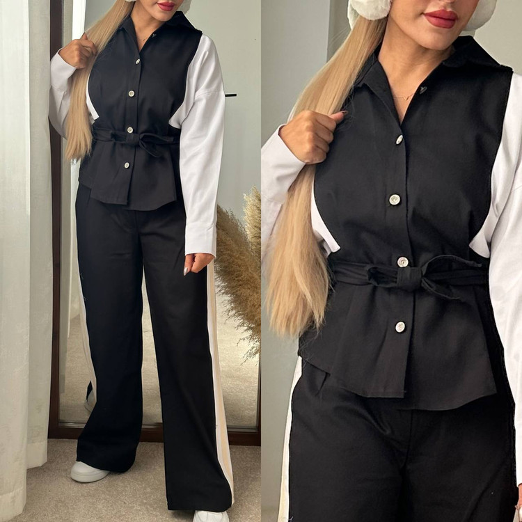 ست شومیز شلوار اسپرت مشکی