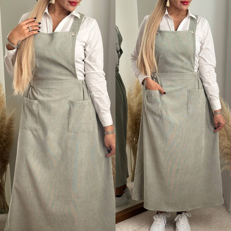 دامن پیشبندی سبز صدری