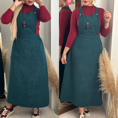 دامن پیشبندی سبز درباری