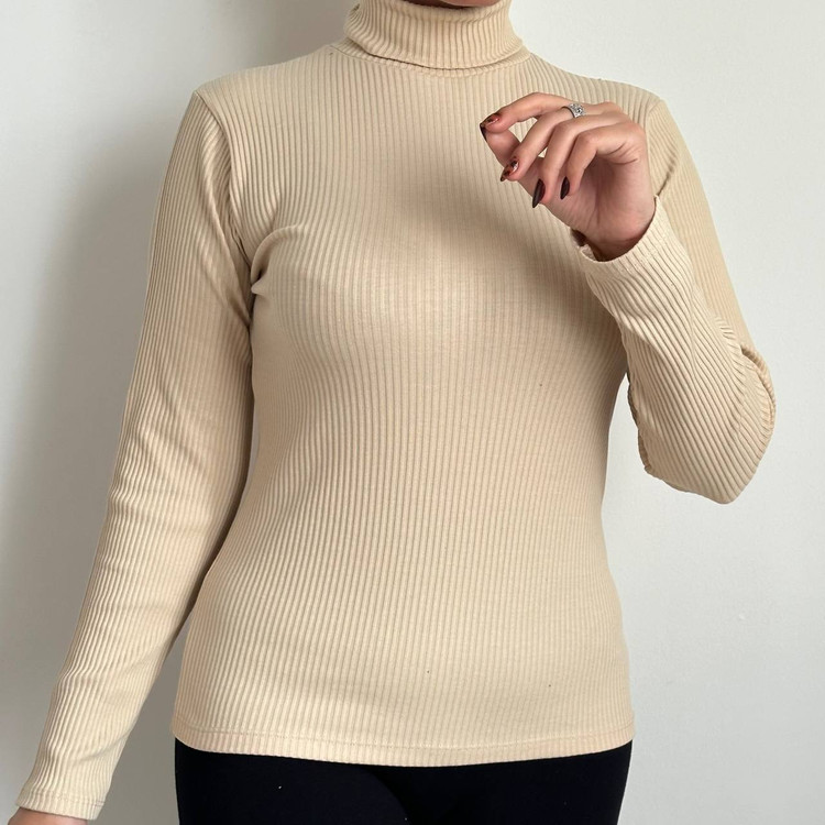 بلوز یقه اسکی کرکرهای کرم