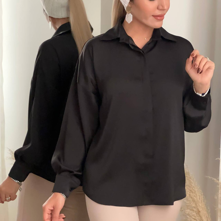 شومیز زارا مدل ساتن مشکی