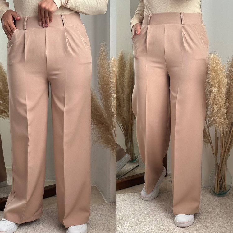 شلوار بگ مازاراتی کرم نخودی