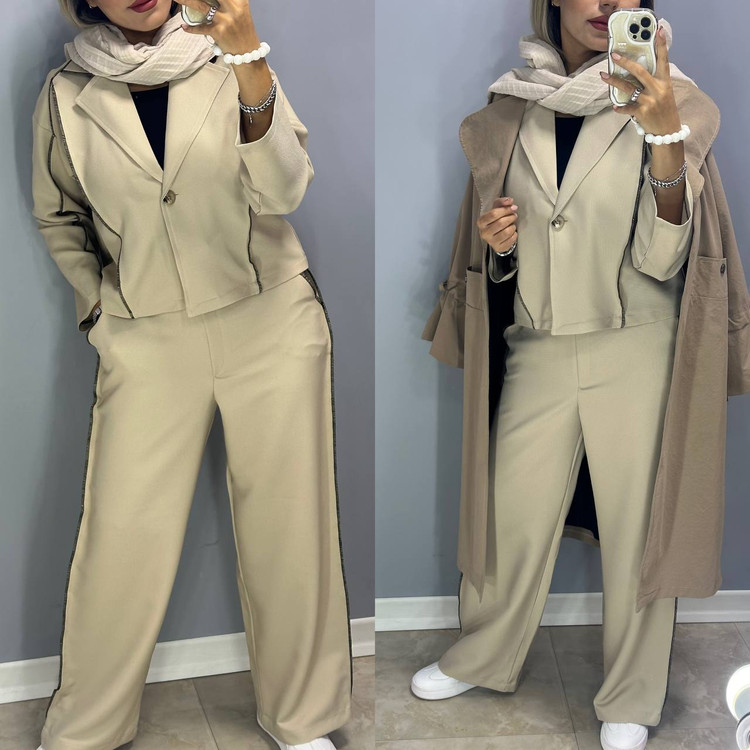 کت شلوار کرم