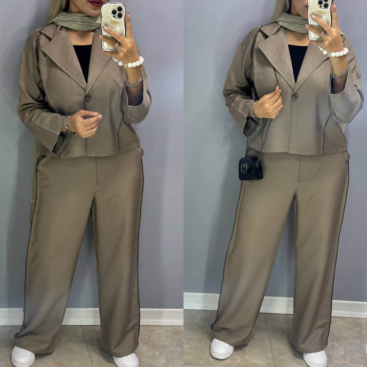 کت شلوار نسکافه ای