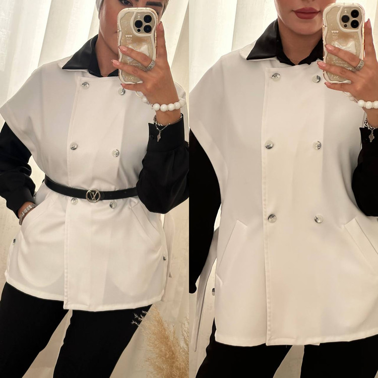 وست بغل بند و سگک دار سفید