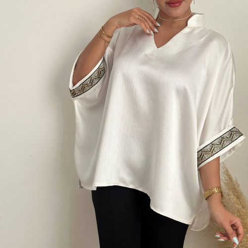 شومیز مدل پانچ سفید