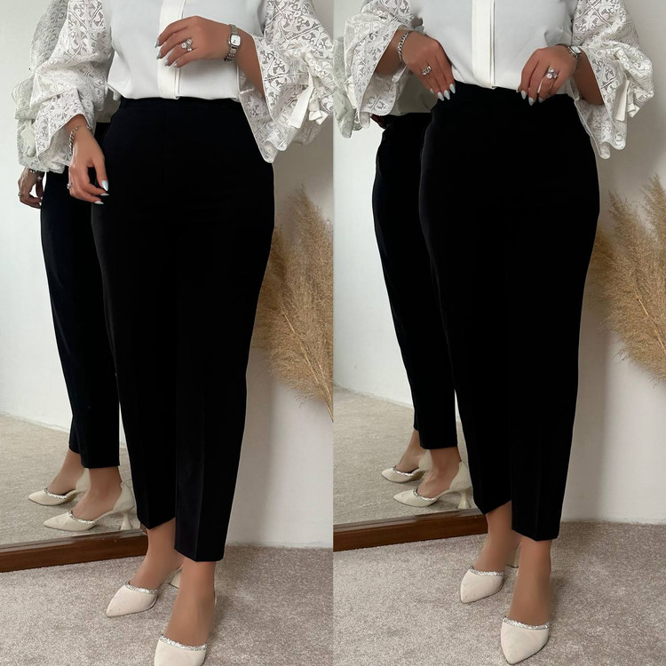 شلوار مام فیت مشکی