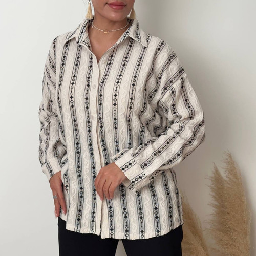 شومیز مراکشی جلو دکمه سفید