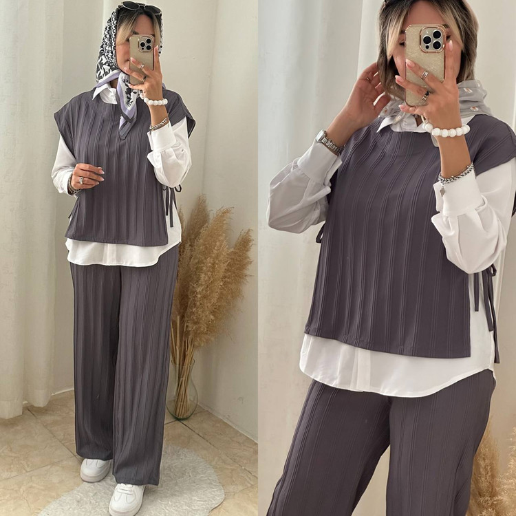 ست ته تیکه طوسی