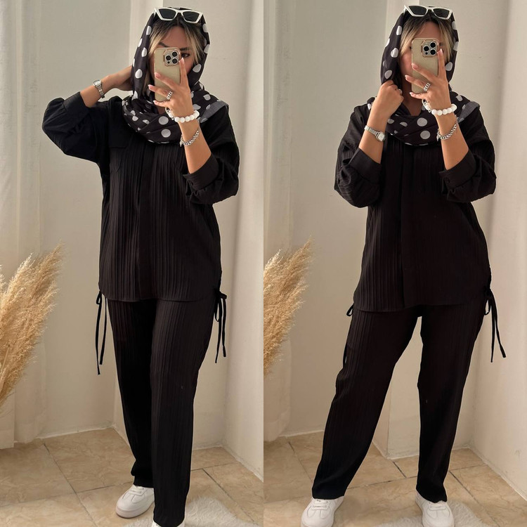 ست شومیز شلوار آیوا مشکی