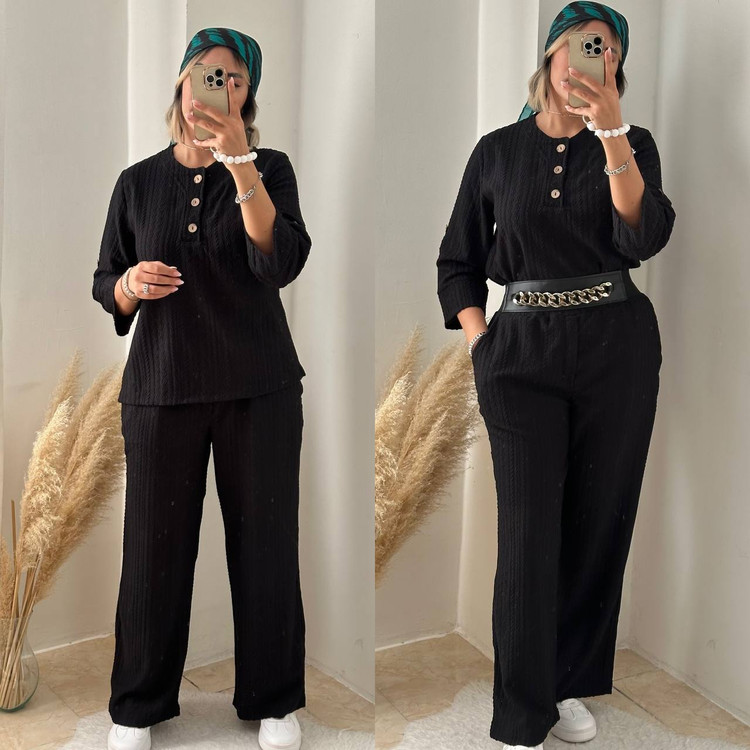 ست شومیز شلوار مراکشی مشکی