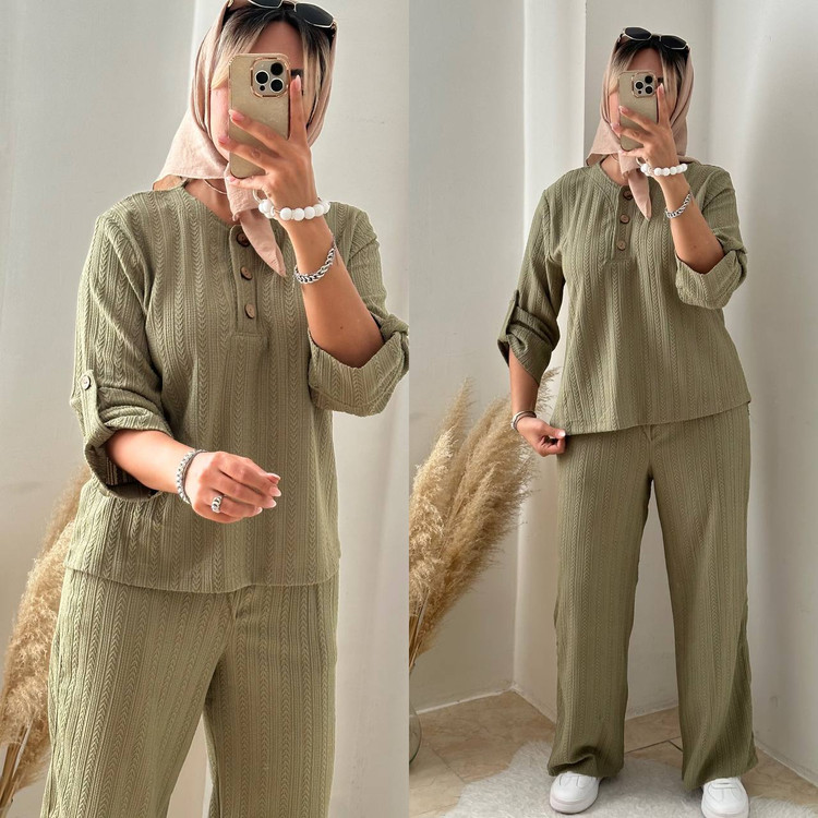 ست شومیز شلوار مراکشی سبز