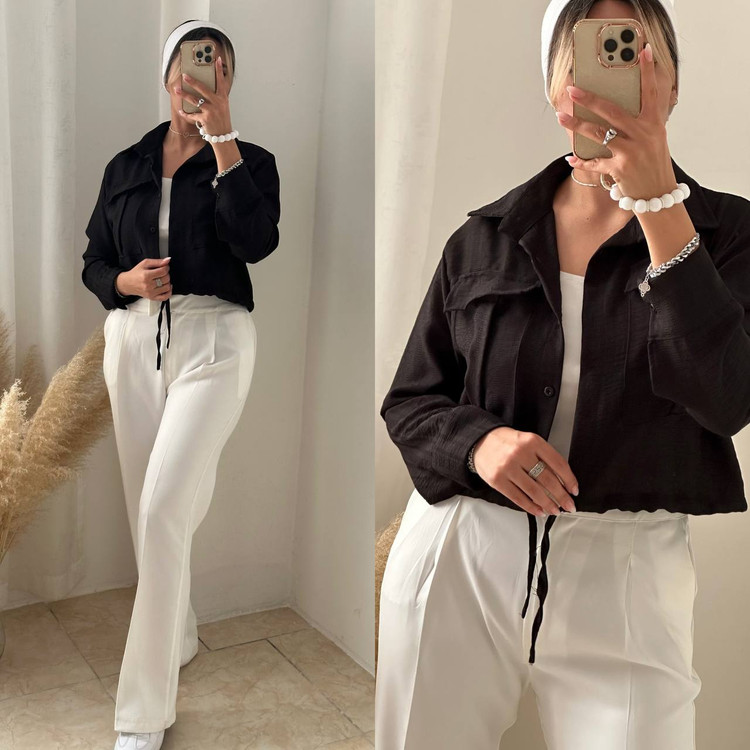 کراپ کت مشکی