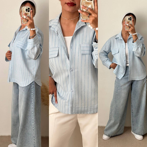 شومیز وارداتی آبی