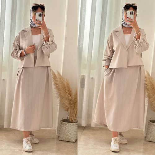 ست کت دامن طوسی