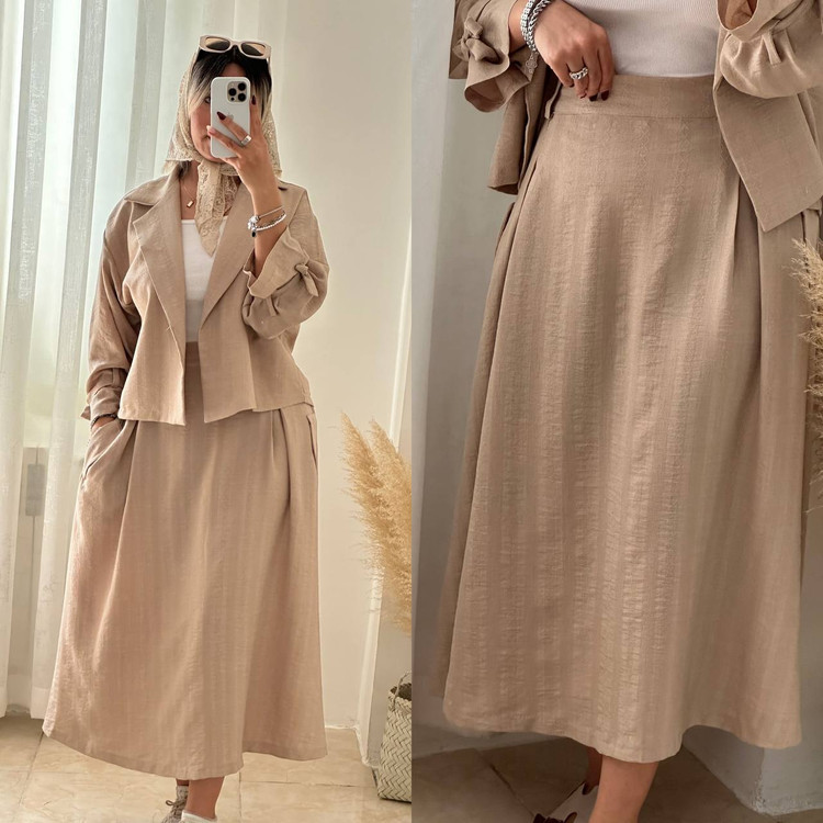 ست کت دامن کرم