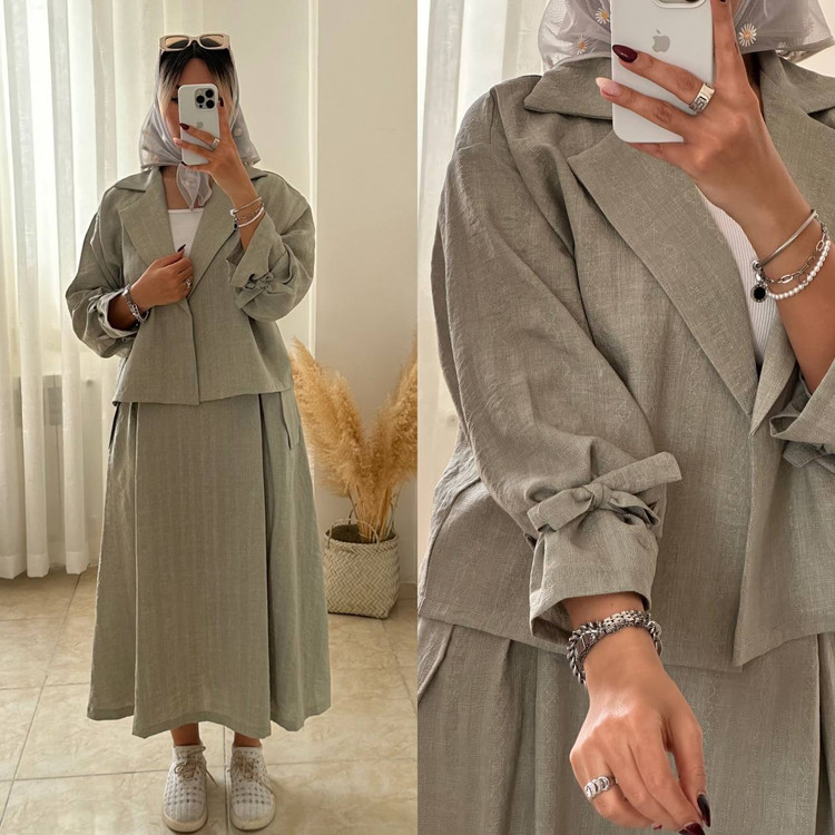 ست کت دامن سبز