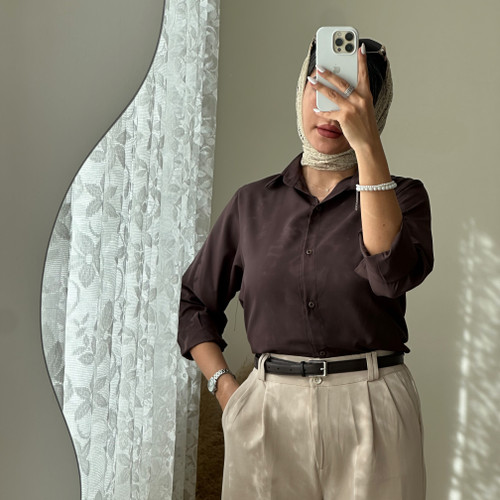 شومیز بیسیک قهوه ای