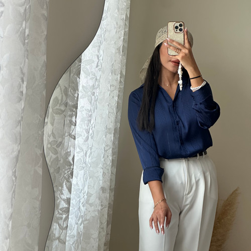 شومیز جولیا سورمه ای