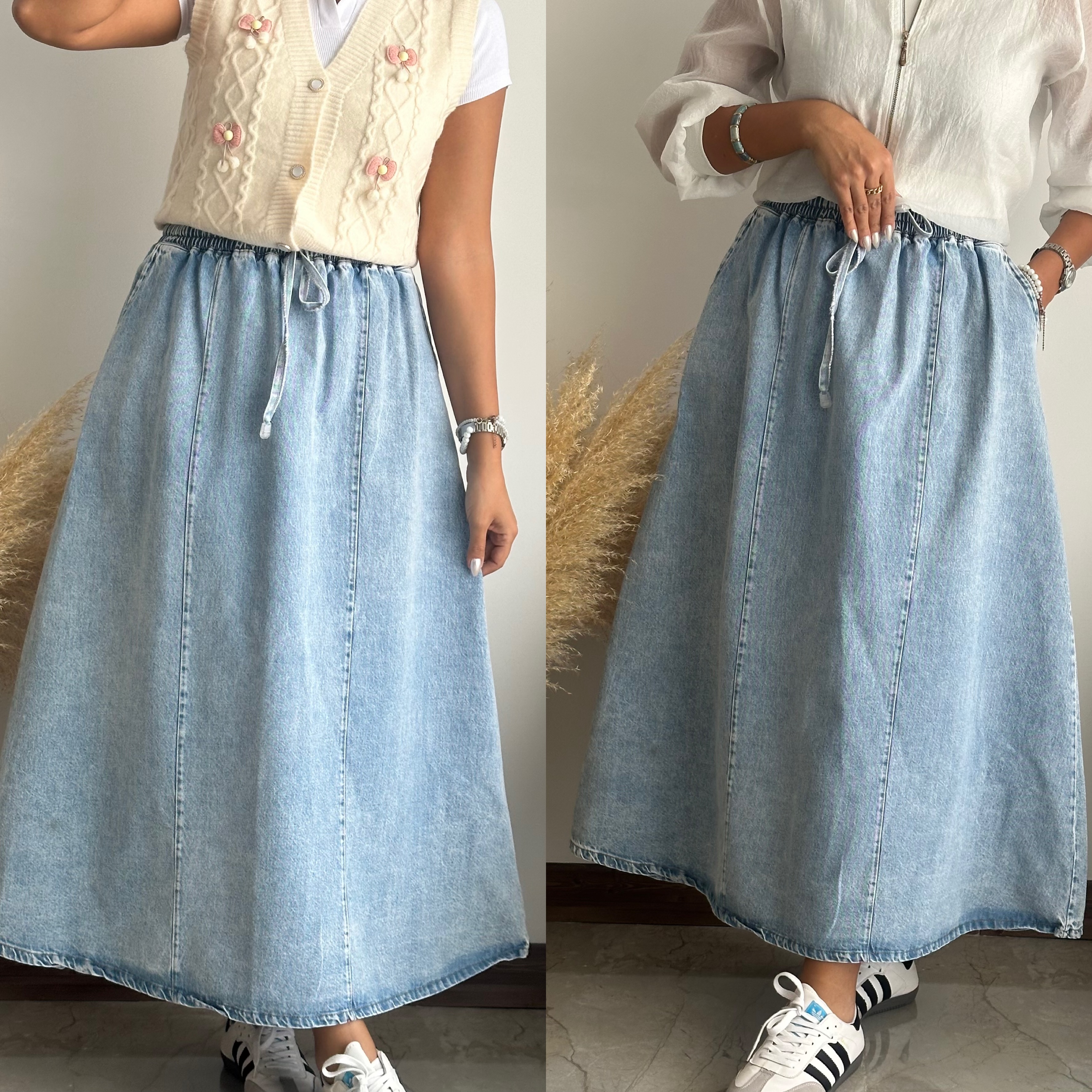 دامن جین جیب بغل